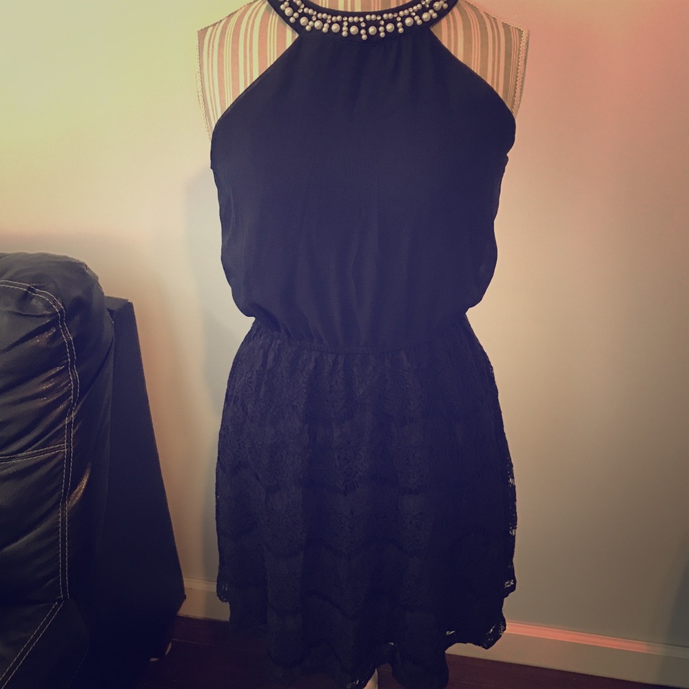Blue rain lace dress